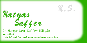 matyas saffer business card
